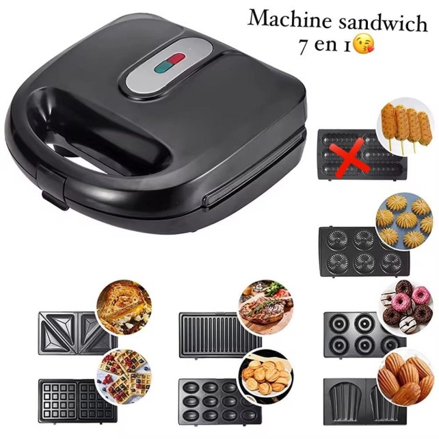 Machine à Sandwich Multifonction 6 en 1 – Appareil à Croque